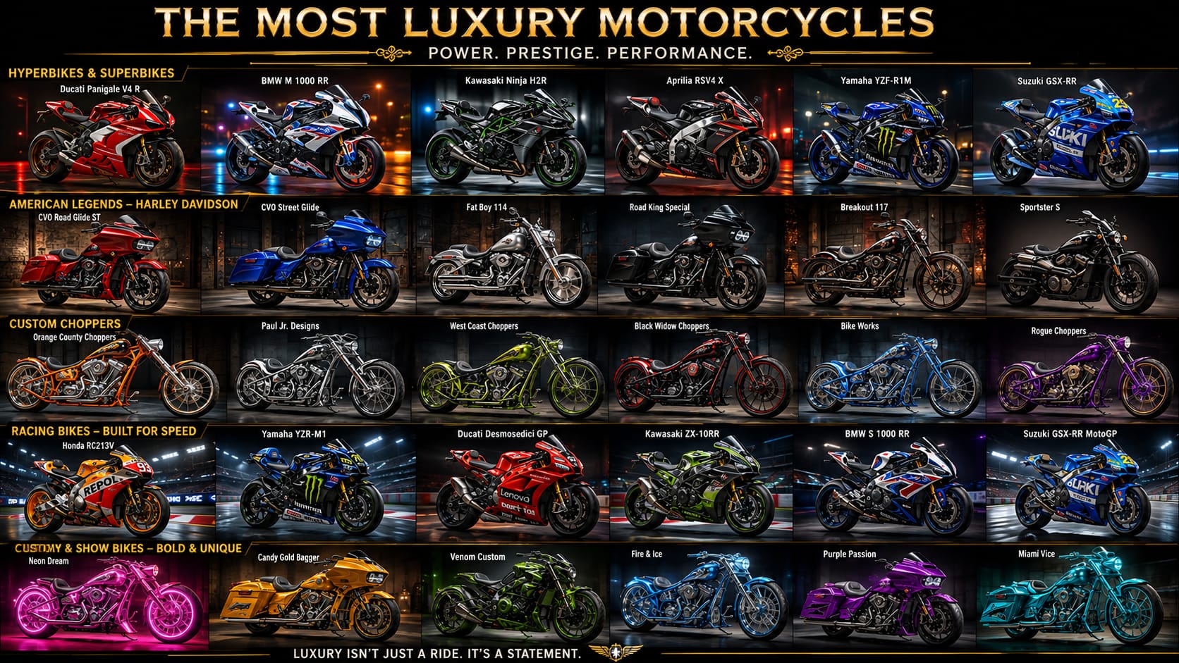 Luxury motorcycles